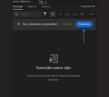 click on transcribe button