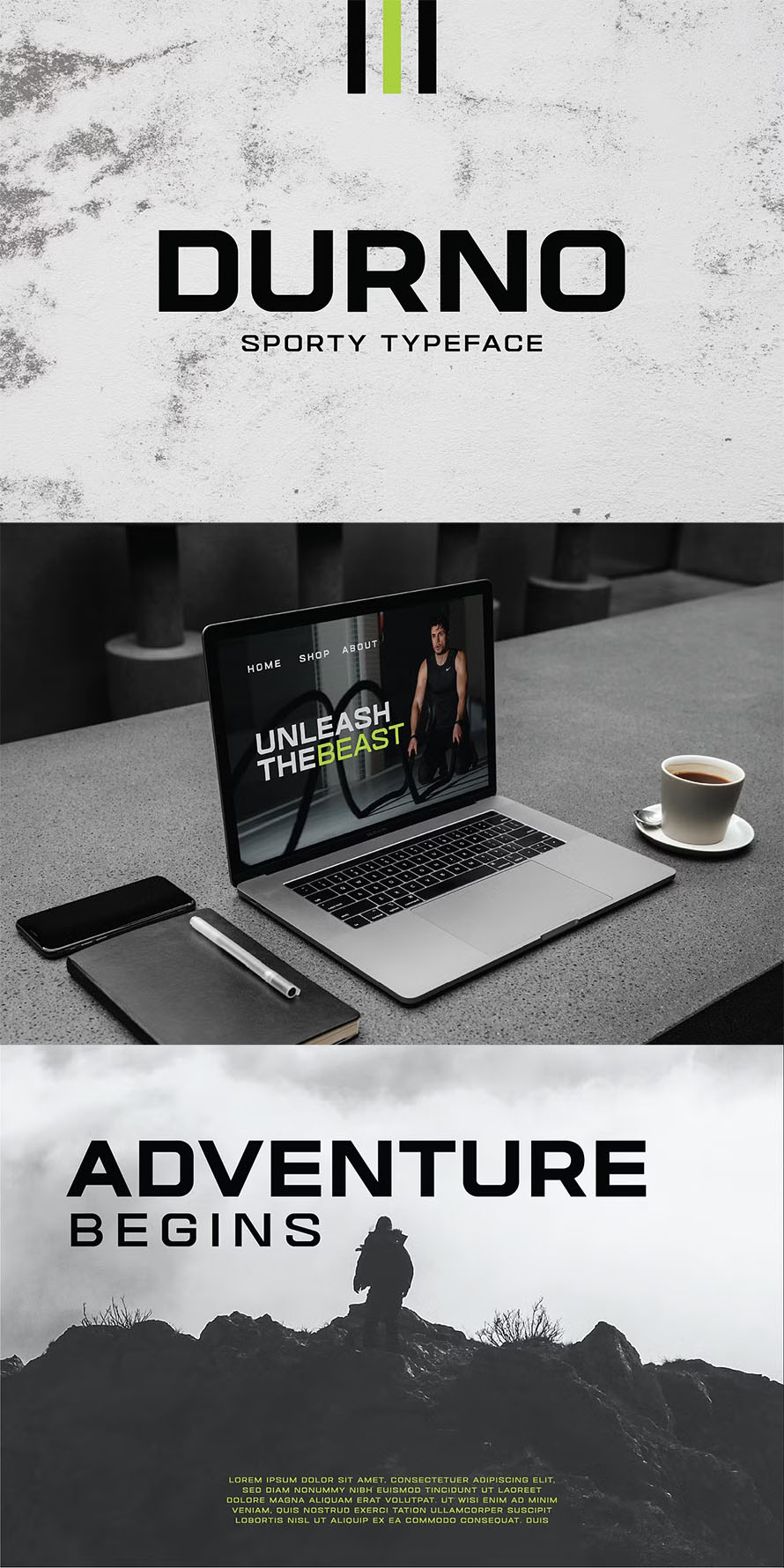 Durno Bold Extended Sport Font