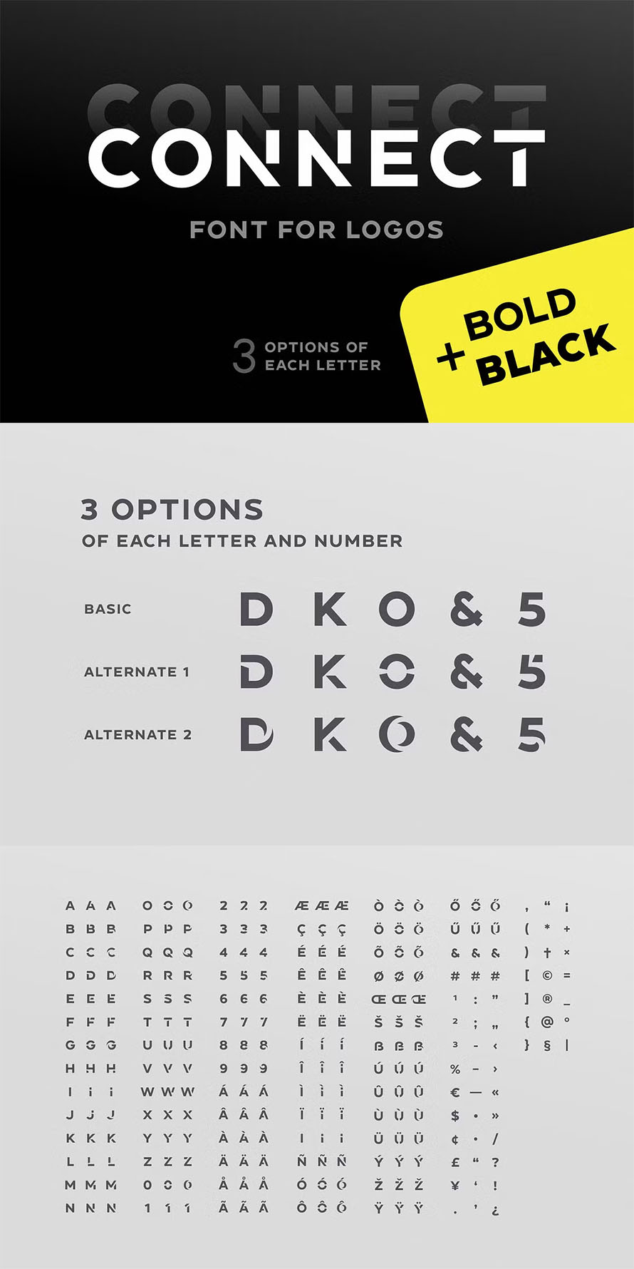 Connect Bold Black Font