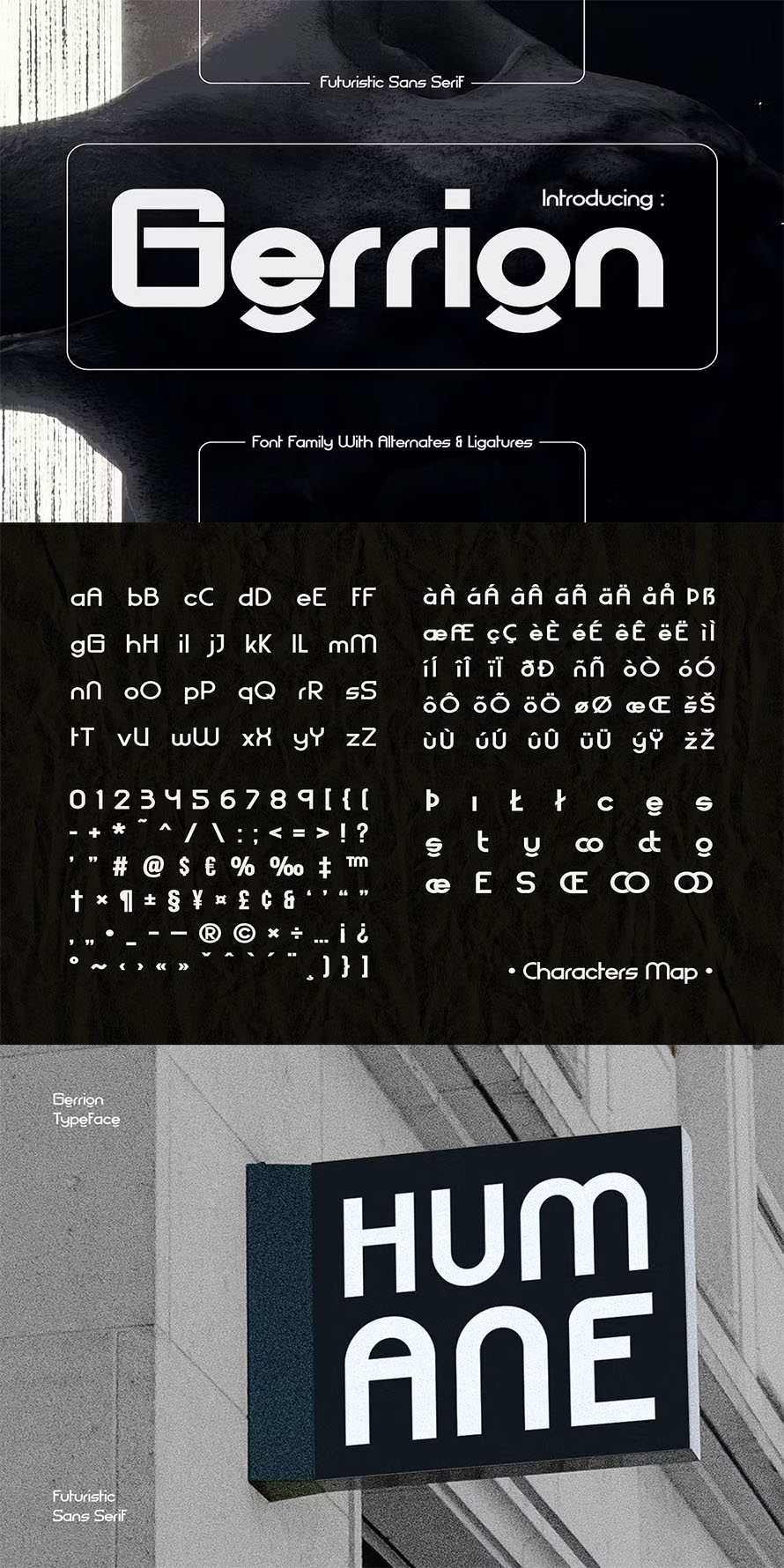 Cf Gerrion Futuristic Techno Sans Font