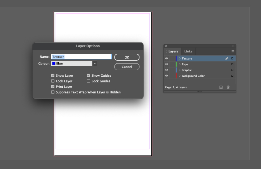 layer options indesign