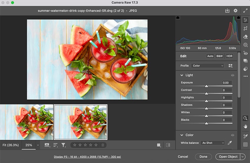 Open Object enhance image using super resolution feature