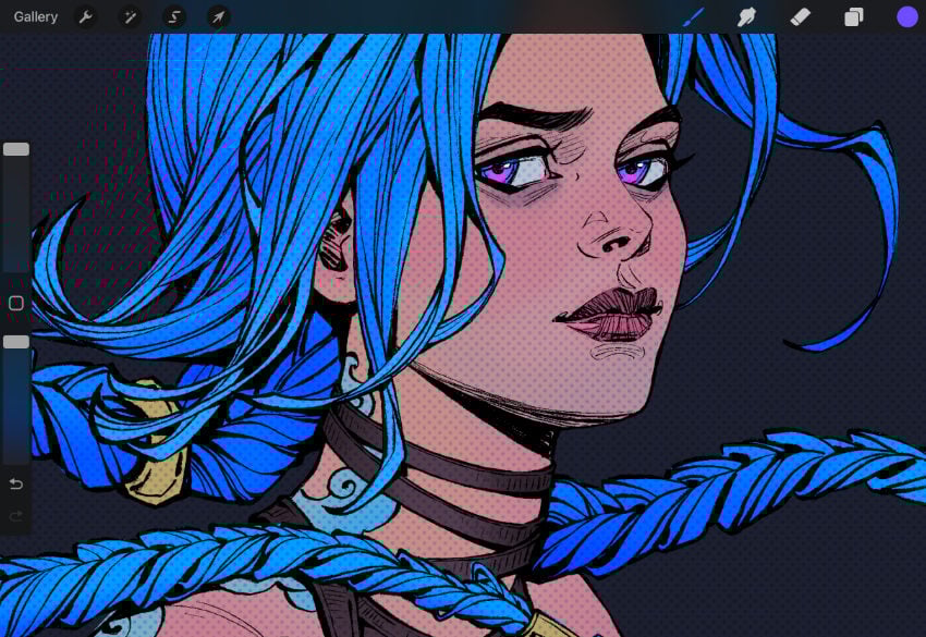 close-up of the halftone effect