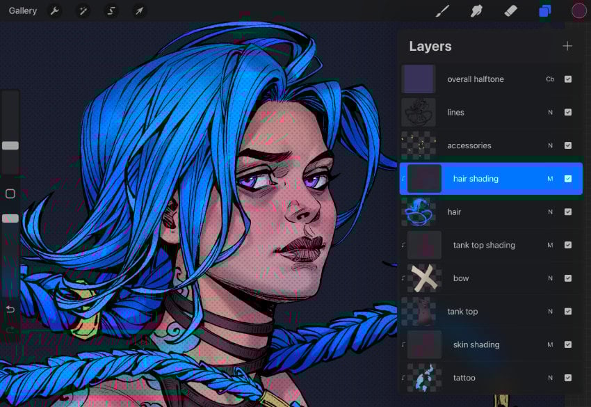 shading the hair