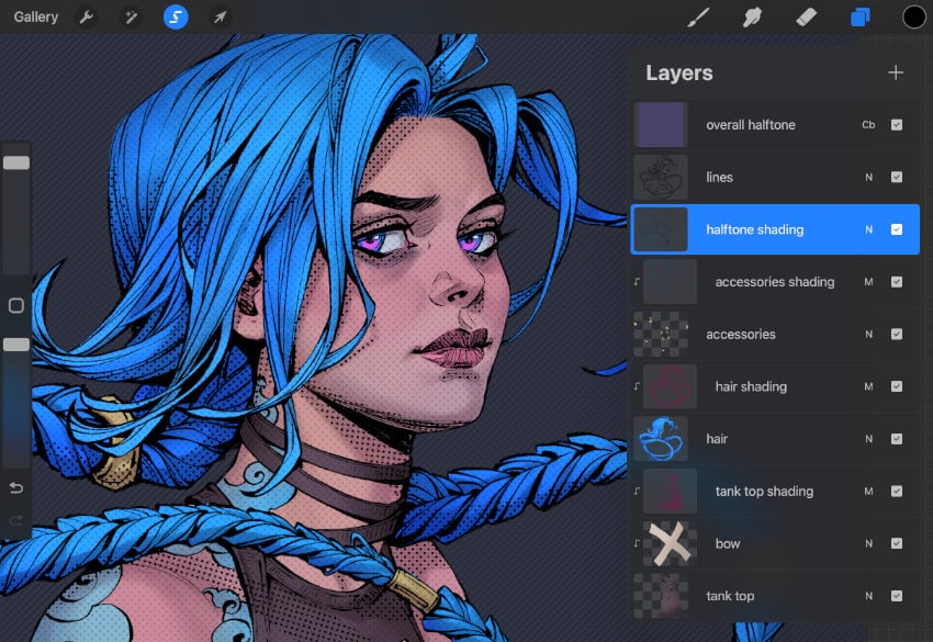 adding a halftone shading