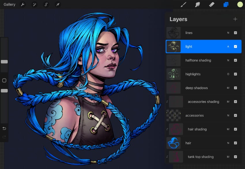 adding intense highlights