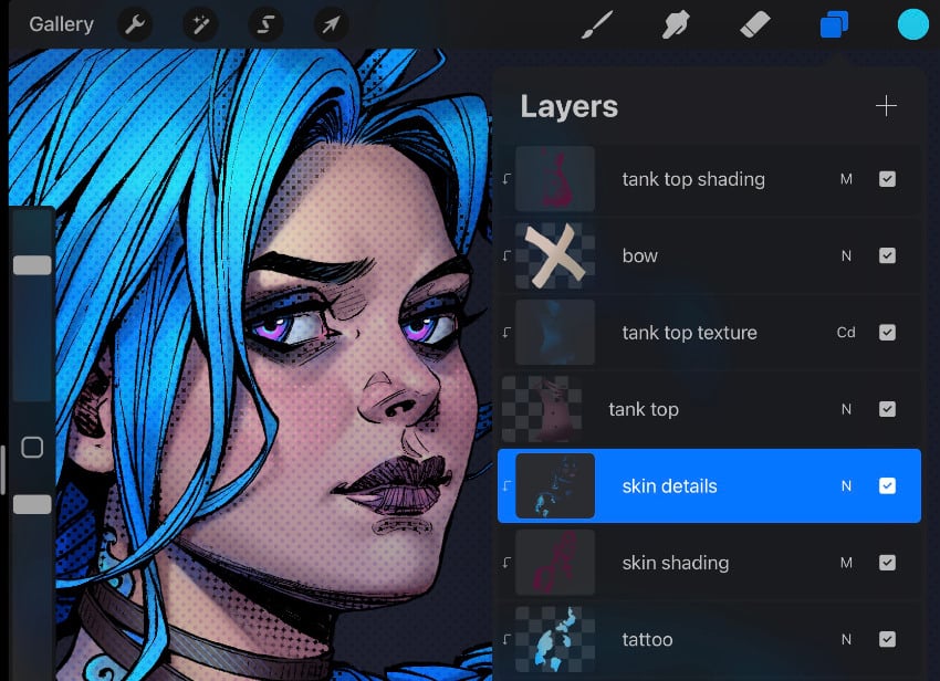adding details to the face