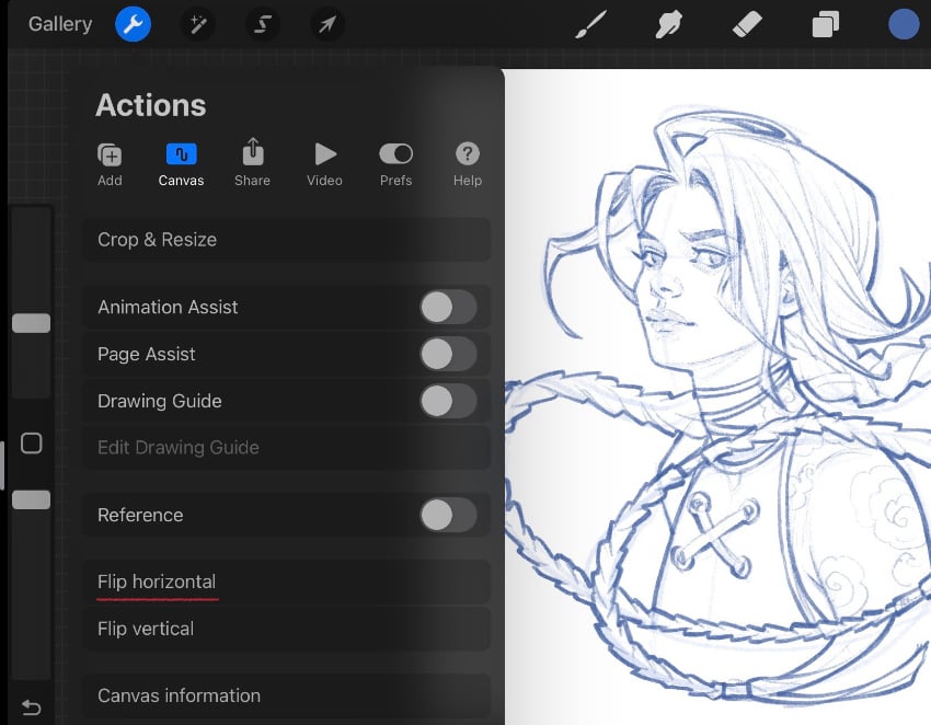 adjusting the sketch