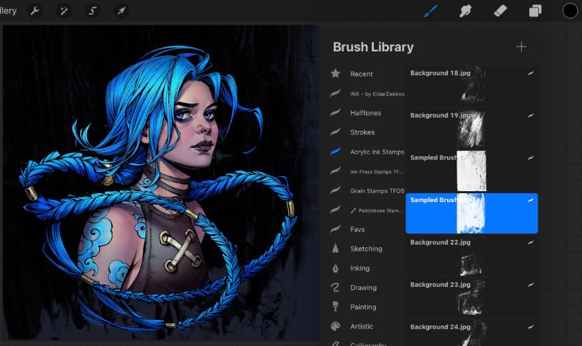 choosing a stamp brush for background