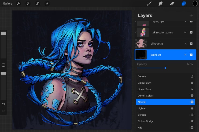 applying a stamp brush to background