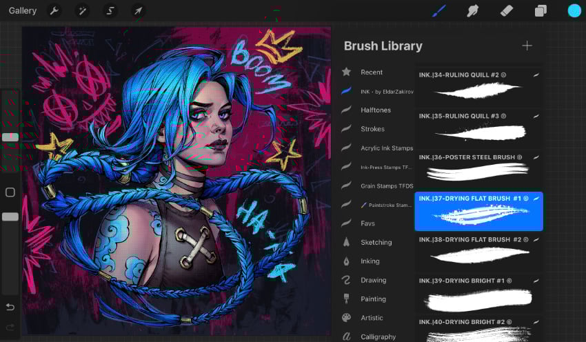 choosing another graffiti brush