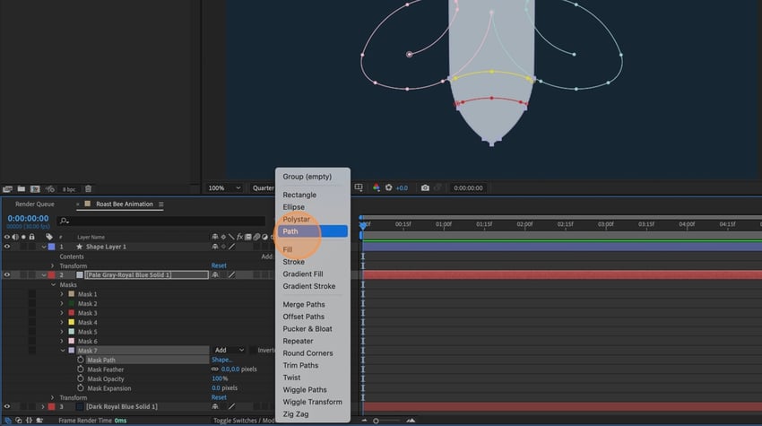 adding the path to the shape layer