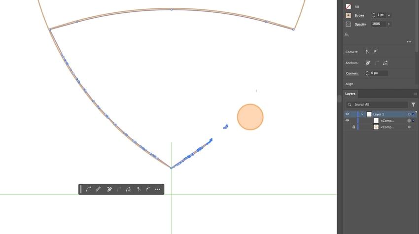 delete the messy outline points on the right side of the abdomen