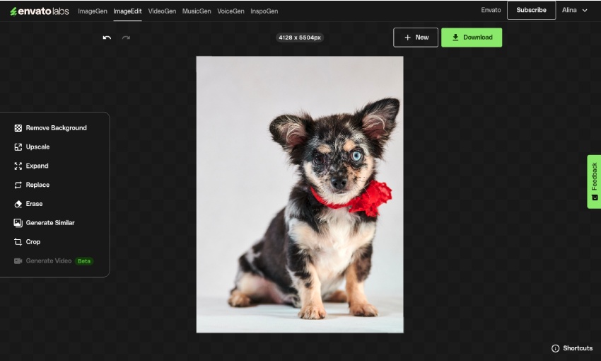 Download your image once you've cropped it using AI tools