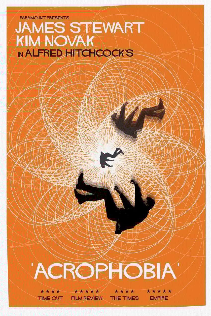Final poster resembling the Vertigo by Hitchcock poster.