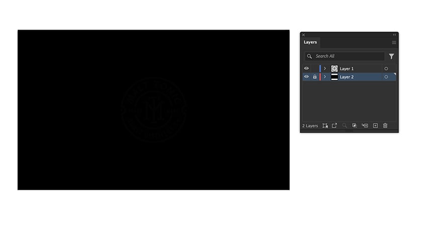 Create a rectangle and lock the layers panel