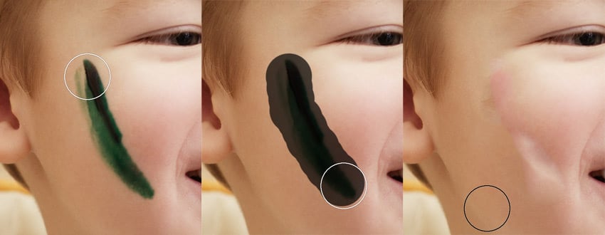 use the spot healing brush