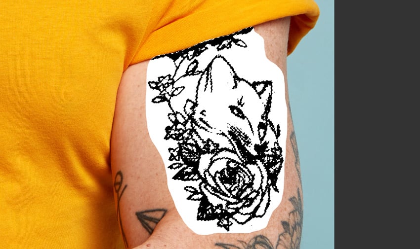 Remove a tattoo from a photo: select the tattoo.