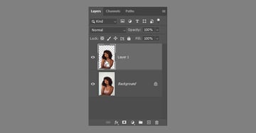 How to smooth a background in Photoshop: select the duplicate.