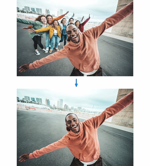 remove the people from the background