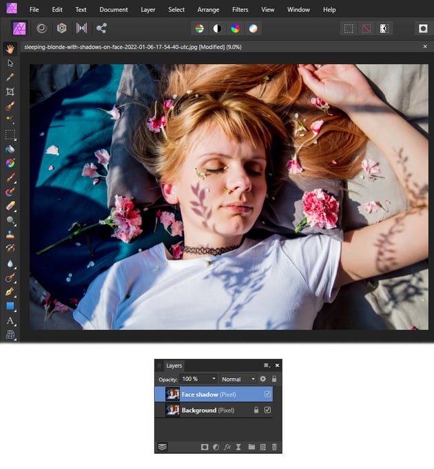 How to take shadows out of pictures in Affinity Photo