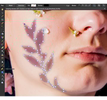 How to take shadows out of pictures: select the shadow with pen tool.