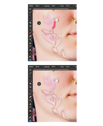 Remove shadow on a photo: use the Inpainting brush tool.
