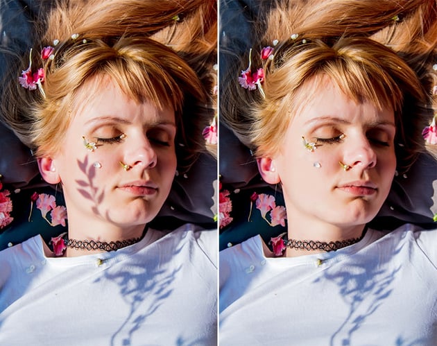 How to take shadows out of pictures: before and after.