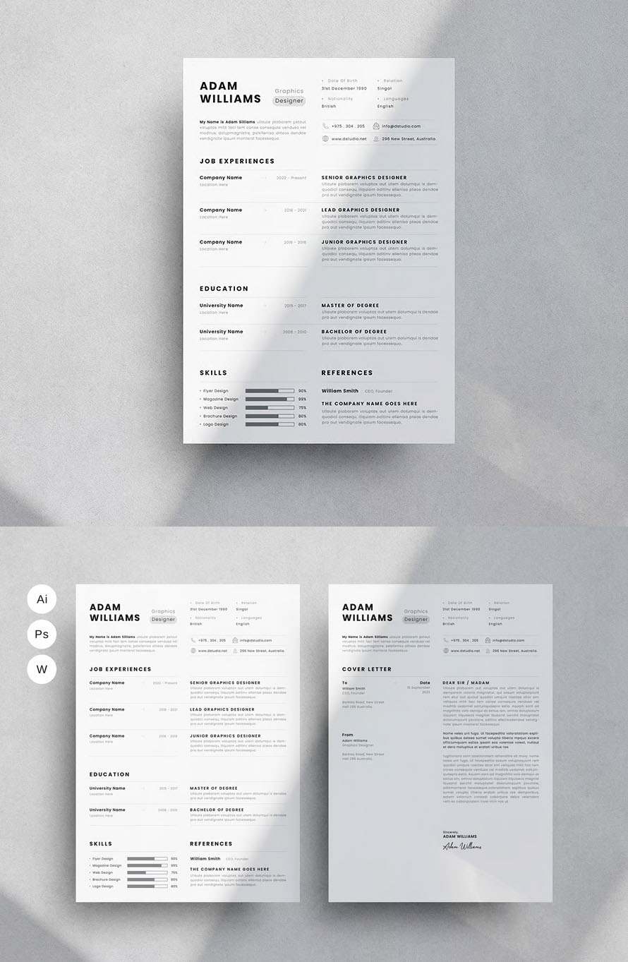 Attractive Resume CV Design