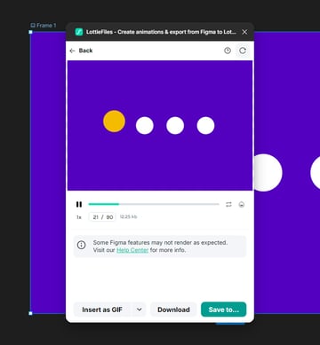 preview lottie loading animation using LottieFiles plugin in Figma