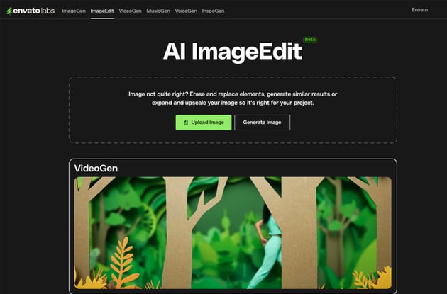 How to extend the background of a photo on envato labs ImageEdit