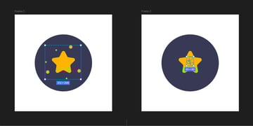 move circles behind star shape