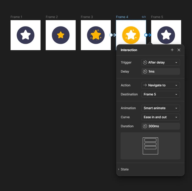 smart animate in prototype mode