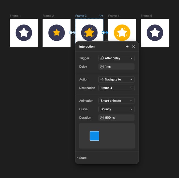 add interaction between frames in prototype mode