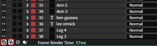 timeline corner buttons