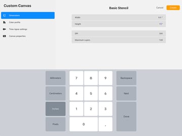 Create new canvas for stencil ready print on Procreate