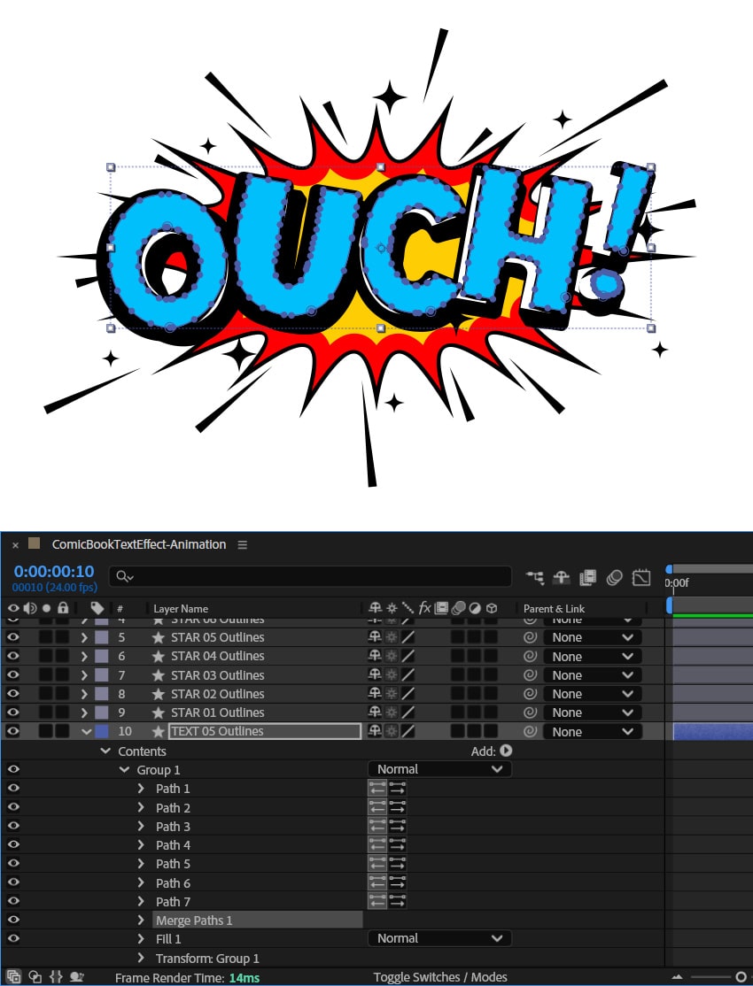 text converted into vector shapes can't be edited at text in a lottie animation