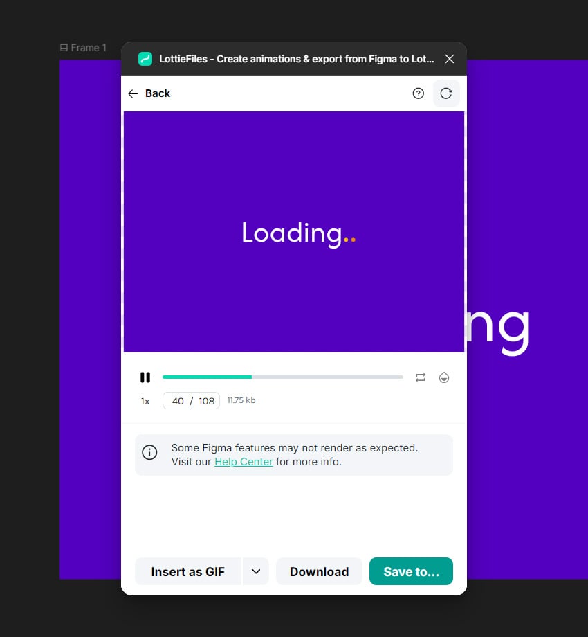 preview lottie animation in Figma
