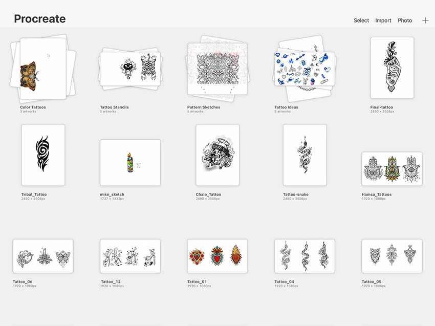How to stack folders in the Procreate gallery