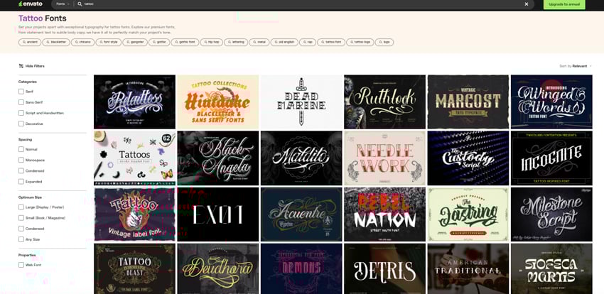 Download tattoo fonts from envato elements