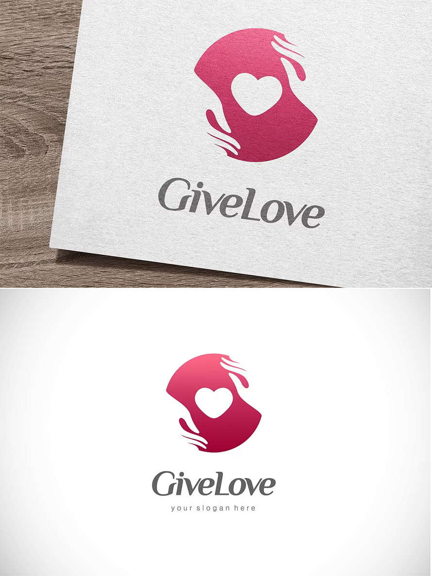 Give Love Logo Template