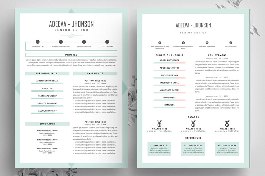Professional Resume Template Jhonson