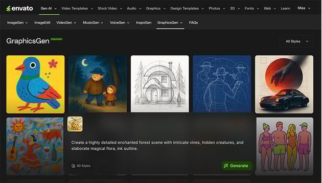 Write prompt to generate image in seconds in GraphicsGen
