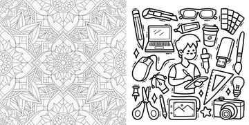 Difference between adult coloring book themes and kids coloring page themes