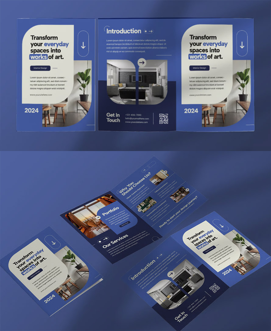 Irish Blue Interior Bifold Brochure