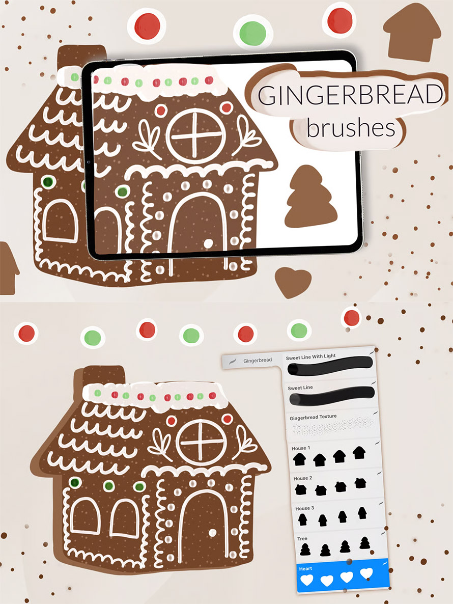 Gingerbread creator kit for Procreate