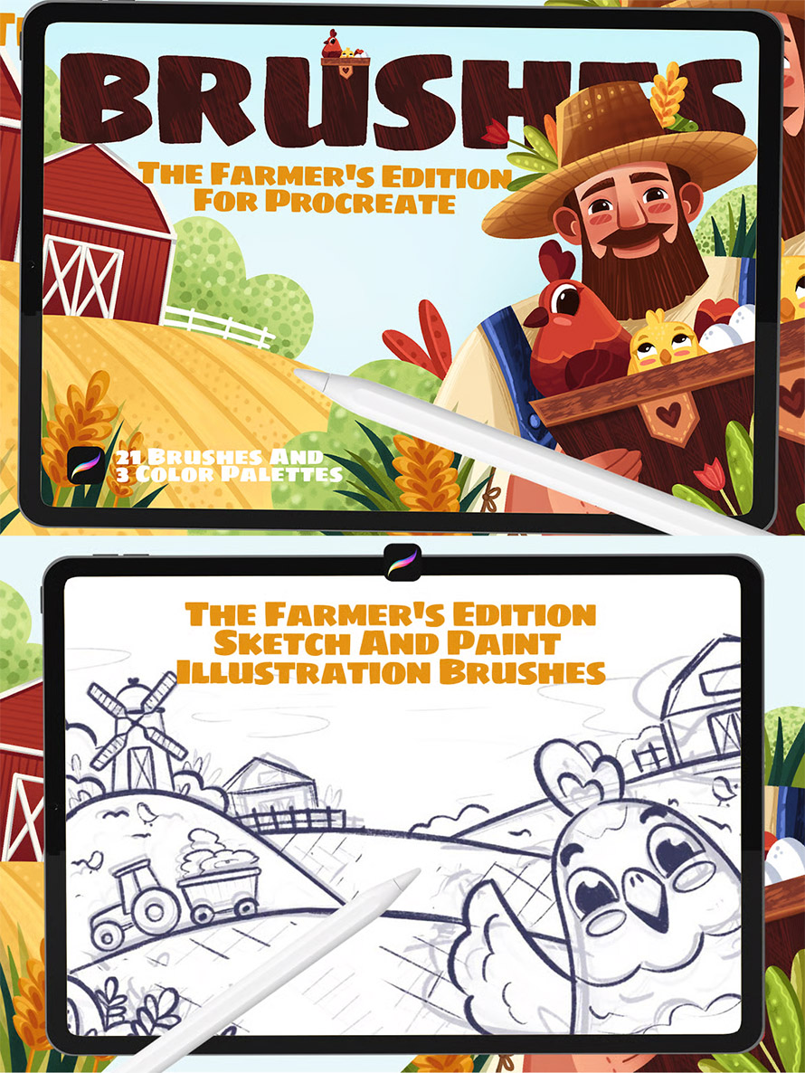 The Farmer Procreate Brushes