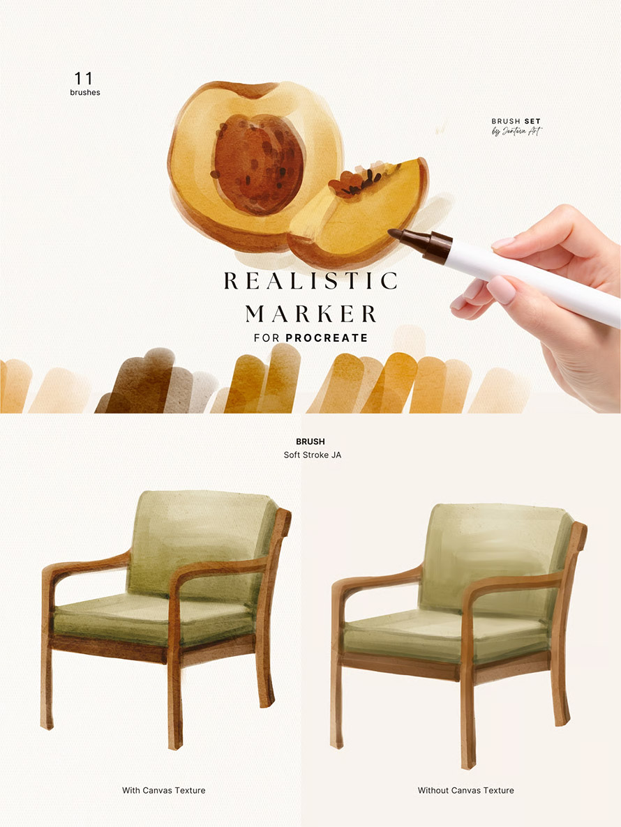 Realistic Procreate Marker Brushes