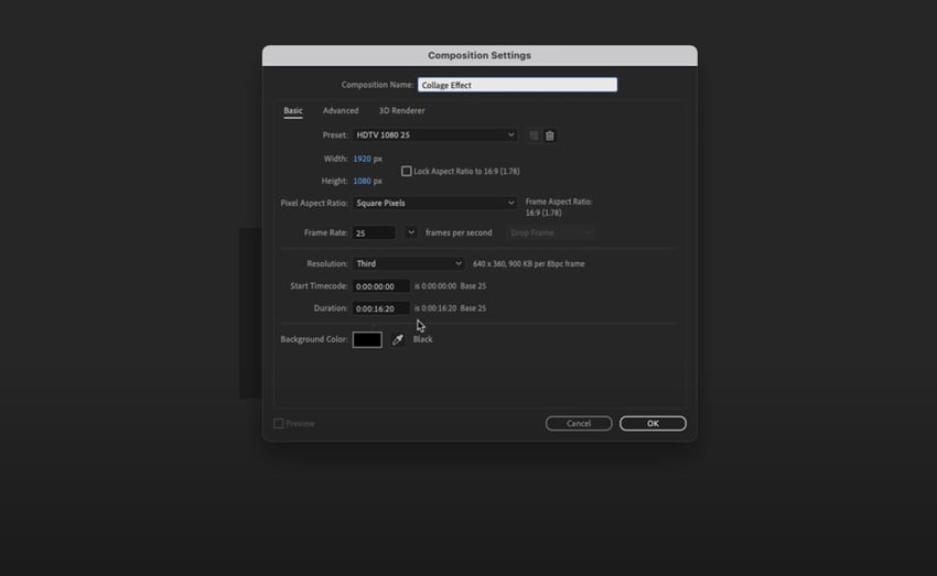 Getting started with the After Effects collage animation.