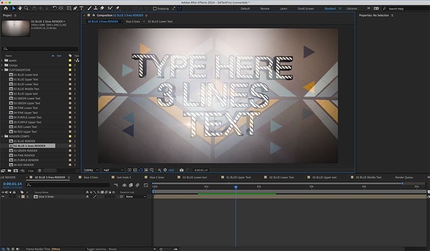 3D text animation